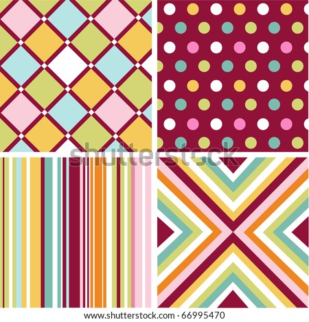 Seamless Patterns With Fabric Texture Stock Vector Illustration ...