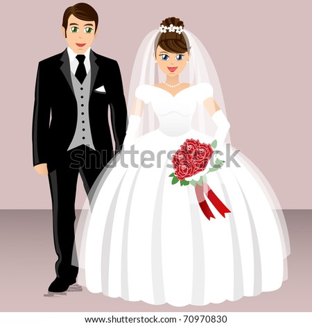 Wedding - Bride And Groom Stock Vector Illustration 70970830 : Shutterstock