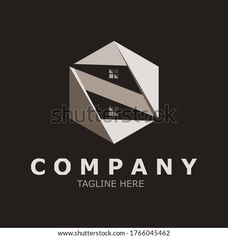 Hexagon logo for real esate business, architecture, building construction with the initials 