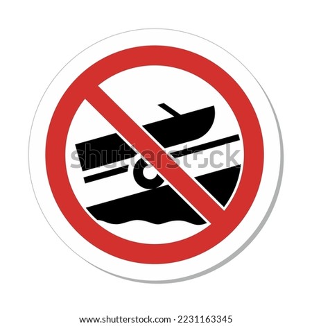 Graphic Regulation Traffic Sign: No Boat Trailer (With Symbol)