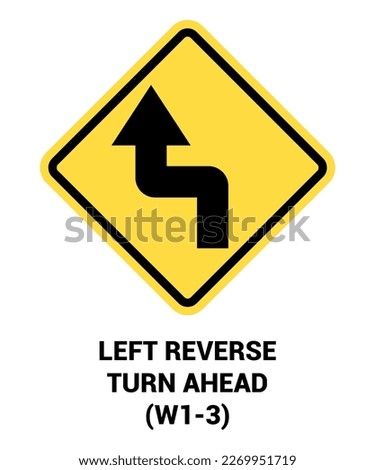 Manual On Uniform Traffic Control Device Left Reverse Turn Ahead Road Sign Symbol