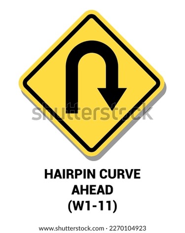 Manual On Uniform Traffic Control Device ( MUTCD ) Hairpin Curve Ahead United States Road Symbol Sign 