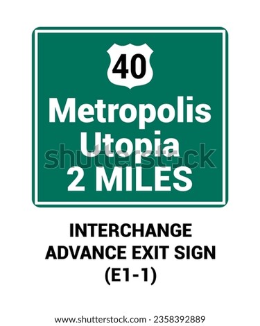 template INTERCHANGE ADVANCE EXIT SIGN MARKER Guide sign US ROAD SYMBOL SIGN MUTCD