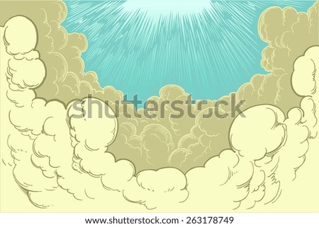 Hand drawn cloud cover.8 EPS