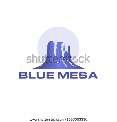 blue mesa silhouette logo vector