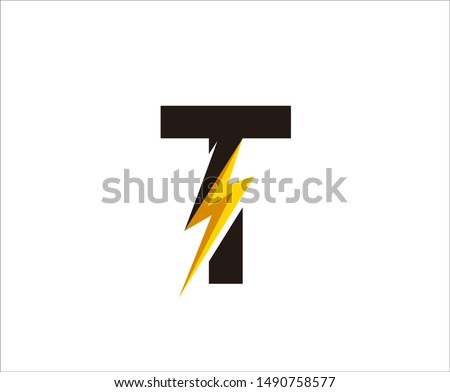 Flash T Letter Logo, Electrical Bolt Logo Vector