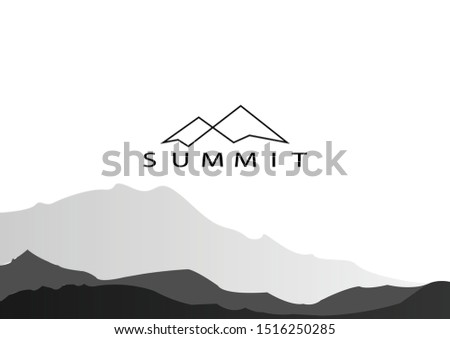 vector illustration of Mountain, Nature concept logo, Summit, Peak - Vector Сток-фото © 