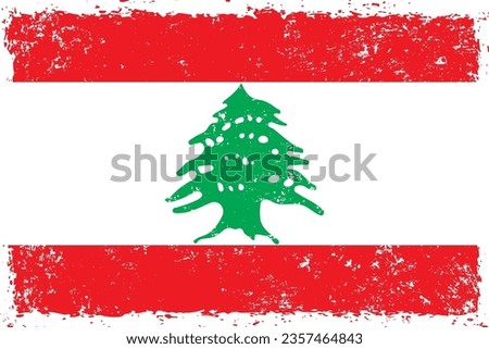 Lebanon flag grunge distressed style