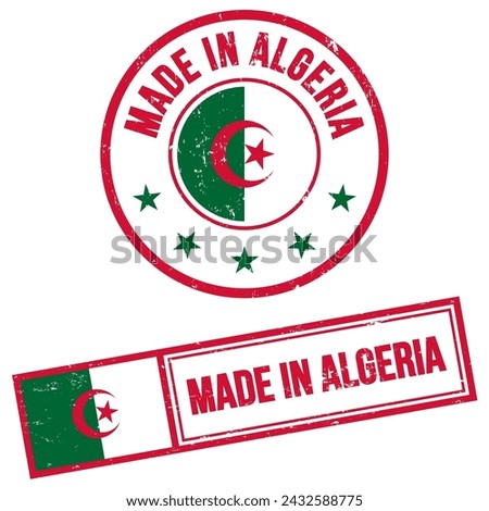 Made In Algeria Rubber Stamp Sign Grunge Style