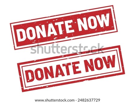 Donate now stamp sign red rectangle grunge style