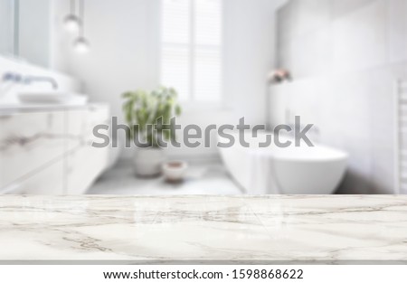 Table Top And Blur Bathroom Of The Background Foto stock © 
