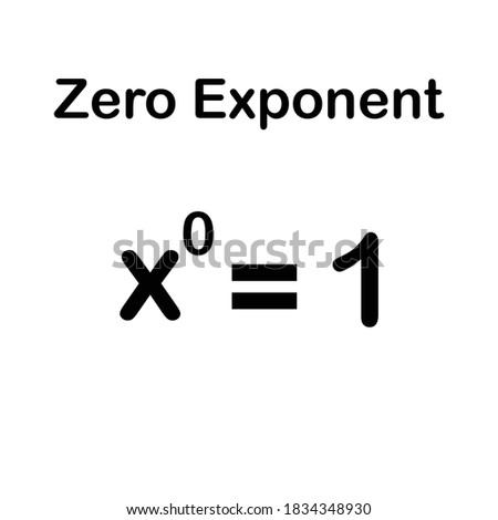 zero exponent rule on white background