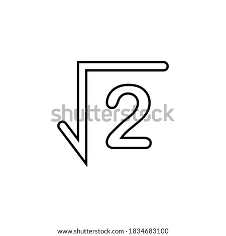 square root of two on white background.