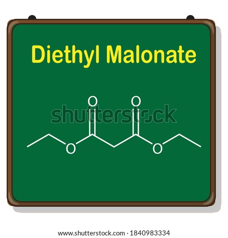 diethyl malonate structure (C7H12O4) on white background