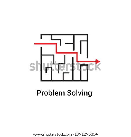 creative problem solving icon. strategy in a labyrinth