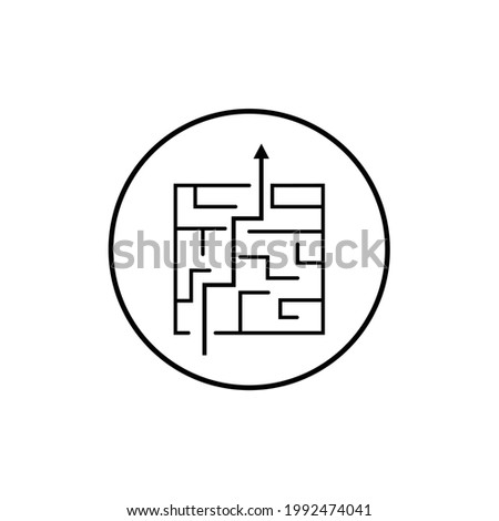 creative problem solving icon. strategy in a labyrinth