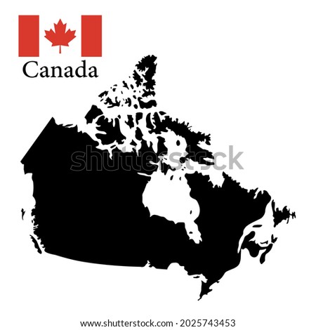 flag map of Canada vector illustration isolated on white background