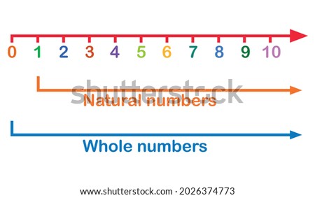 natural numbers and whole numbers line Foto d'archivio © 