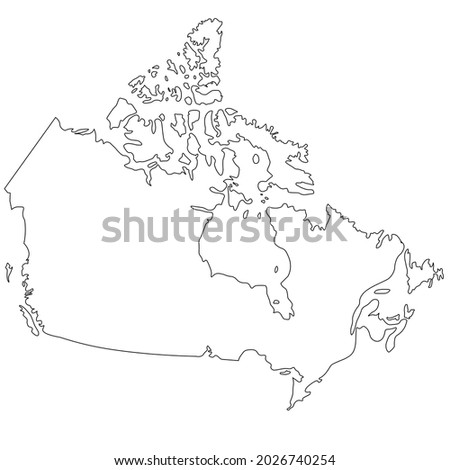 map of Canada line vector illustration isolated on white background