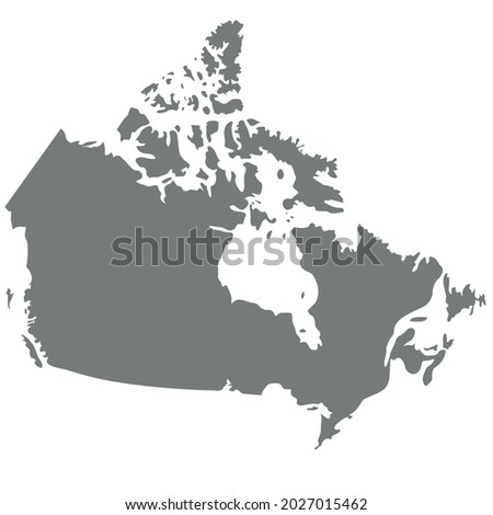 grey map of Canada vector illustration isolated on white background