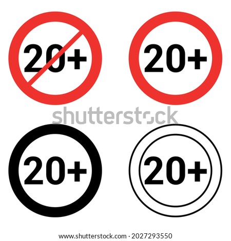 20 Twenty plus round sign vector illustration isolated on white background