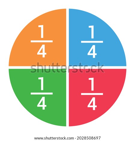 one half fraction circle with fraction number