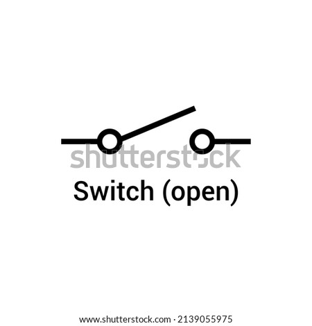 electronic symbol of open switch vector illustration