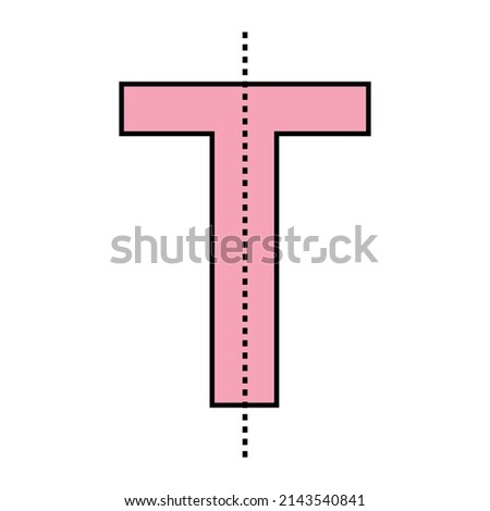 lines of symmetry in T letter shape