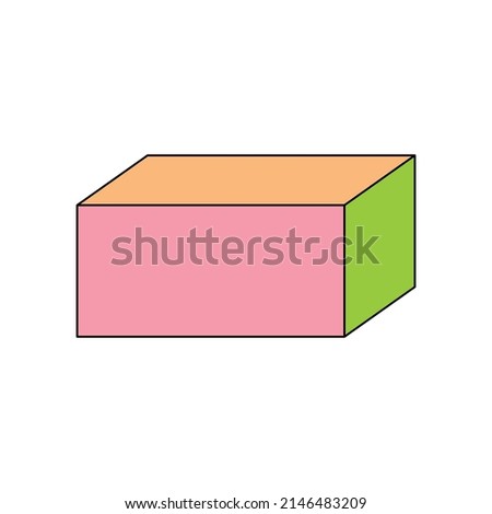 Cuboid basic simple 3d shape isolated on white background