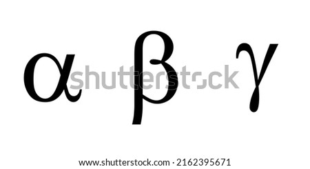 alpha beta gamma symbols. Vector illustration isolated on white background