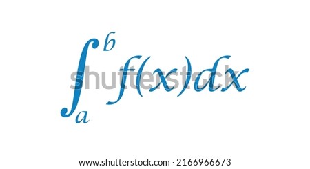 Integral of function symbol mathematics vector illustration isolated on white background