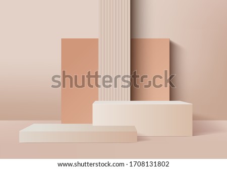3d podium minimal scene with geometrical product. Background vector 3d cream colors rendering with podium. Abstract background. Scene to show cosmetic products. background 3d podium product render