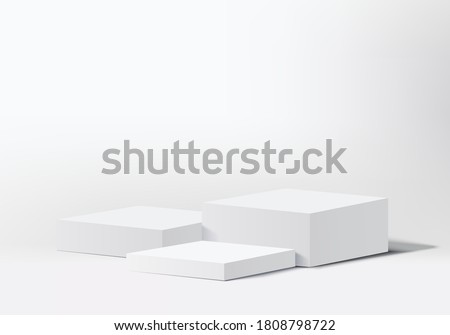 Background vector 3d grey rendering with cylinder podium and stage wall grey scene with modern box, stage minimal background 3d rendering abstract geometric shape white. Stage grey for show cosmetic