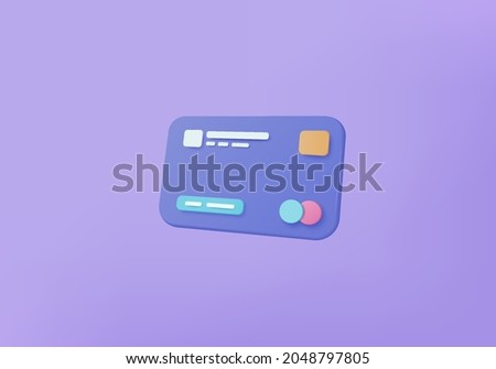 3D credit card money financial security for online shopping, online payment credit card with payment protection concept. 3d render for business finance, online banking and online shopping for security