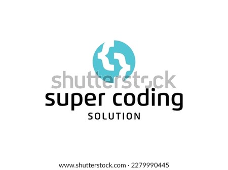 Code symbol initial letter S coding developer logo design