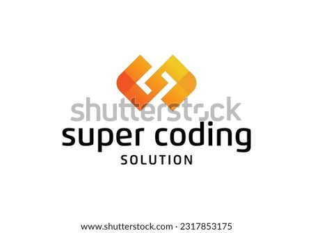 Code coding developer gradation style logo design