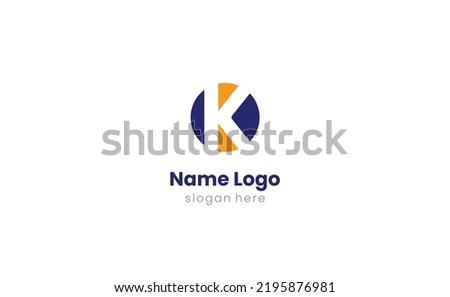 K Logo Logotype K Letter K Logotype Blue Orange Proffesional Logo Company Stok fotoğraf © 