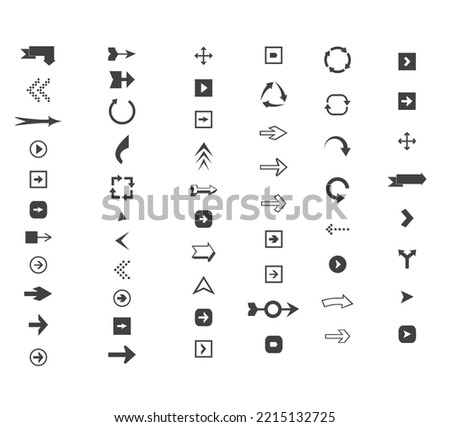 Vector illustration of arrow icons set