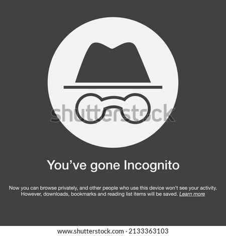 Incognito mode tab in web browser. Eps10 vector illustration