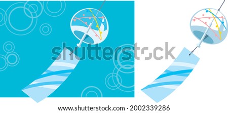 
Illustration material of wind chimes and water patterns