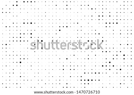 Abstract monochrome halftone pattern. Futuristic panel. Grunge dotted backdrop with circles, dots, point. Design element for web banners, posters, cards, wallpapers, sites. Black and white color
