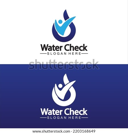 water drop check logo vector icon illustration design