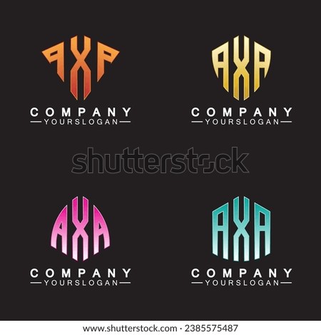 Initial Letters AXA Logo Design Vector Template.