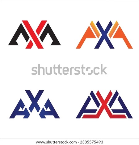 Initial Letters AXA Logo Design Vector Template.