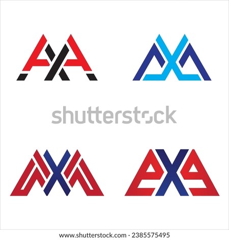 Initial Letters AXA Logo Design Vector Template.