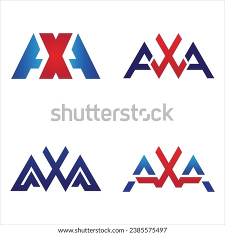 Initial Letters AXA Logo Design Vector Template.