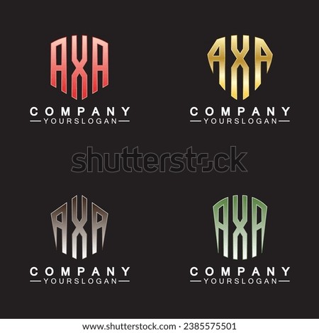 Initial Letters AXA Logo Design Vector Template.