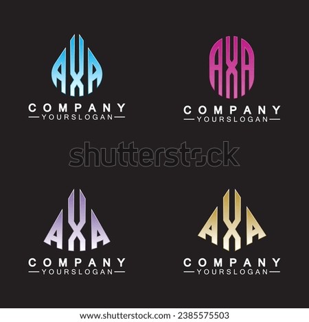 Initial Letters AXA Logo Design Vector Template.