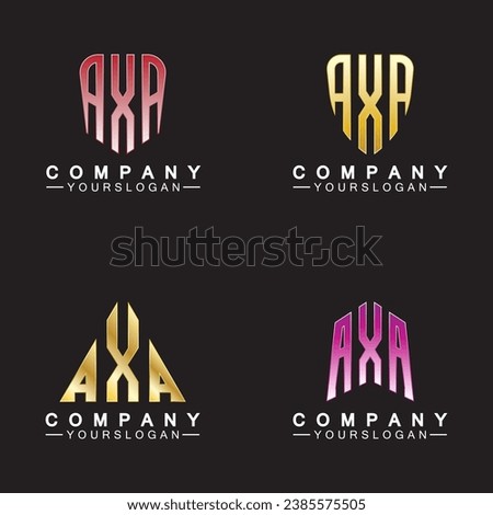 Initial Letters AXA Logo Design Vector Template.