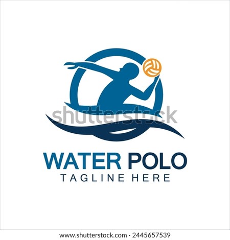 Water polo logo vector icon design. logo sport water polo